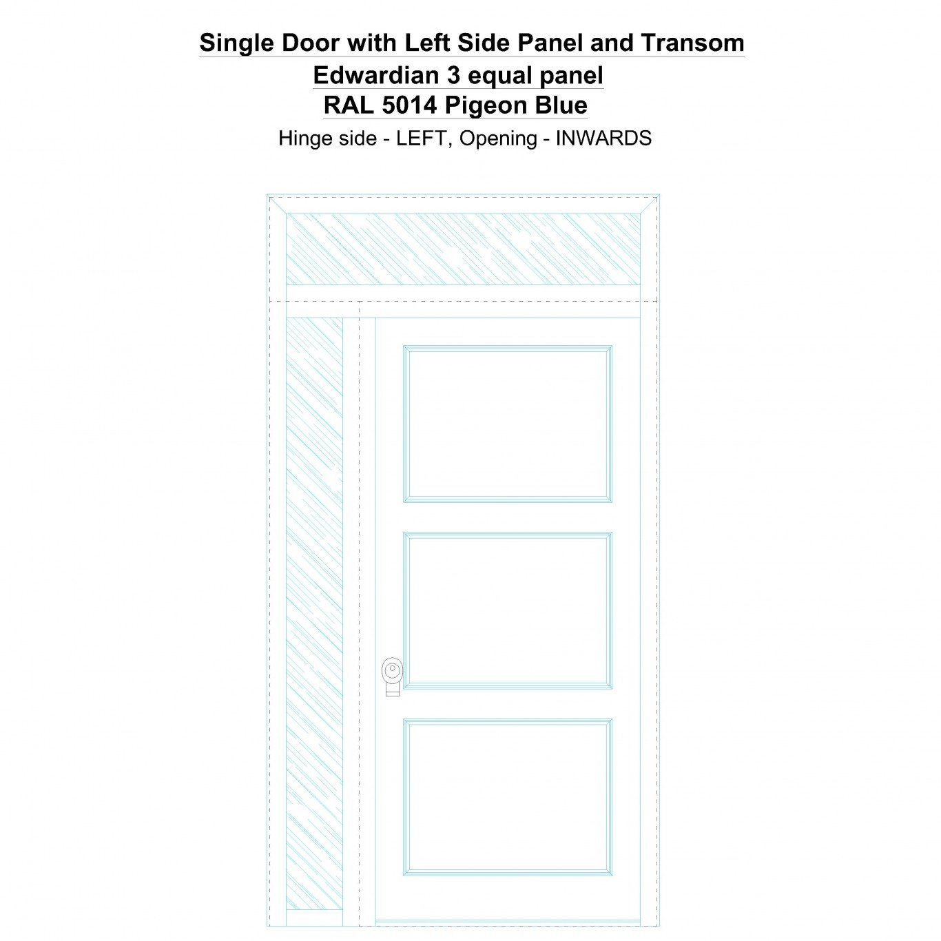 Single Door With Left Side Panel And Transom Edwardian Equal Panel