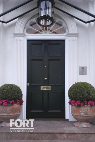 00004 Single Black Fs Security Victorian Door With Six Panels Fsdoors Co Uk