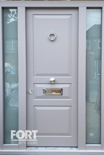 00012 Purple Fs Security Door With Side Panel Fsdoors Co Uk