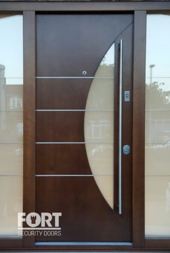 00020 Brown Fs Security With Side Panel And Door Viewer Fsdoors Co Uk