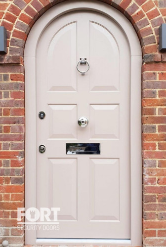 00041 Custom Arch Front Fs Security Door With 6 Panels And A Door Knocker Fsdoors Co Uk