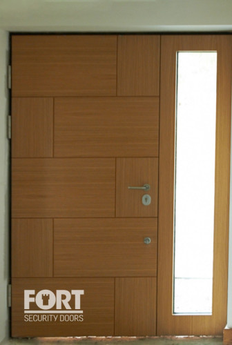 00048 Custom Oak Fs Security Single Door With Glass Side Panel Fsdoors Co Uk
