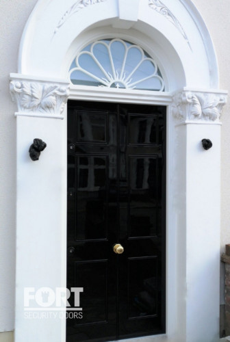 00050 Single Victorian 6 Panel Door With Glass Transom Fs Security Doors Fsdoors Co Uk