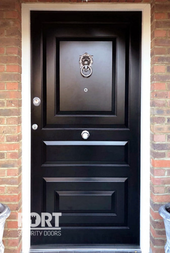 00052 Black Single Edwardian 3 Equal Panel Fs Security Doors Fsdoors Co Uk