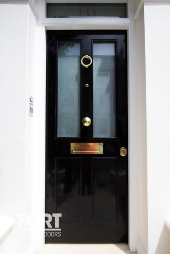 00060 Black Transom Fs Security Door With 2 Translucent Glass Fsdoors Co Uk