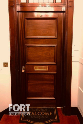 00066 Mahogany Single Fs Security Doors With Transom Fsdoors Co Uk