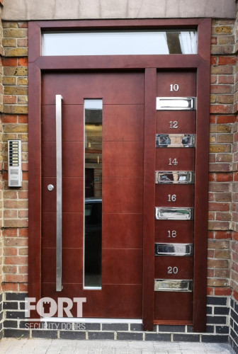 00082 Single Glass Panel Design Fs Security Door For Flats Fsdoors Co Uk