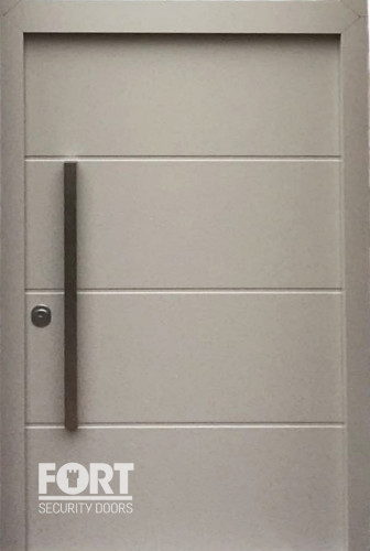 00085 Fs Security Contemporary Front Door With Horizontel Lines And Handle Fsdoors Co Uk