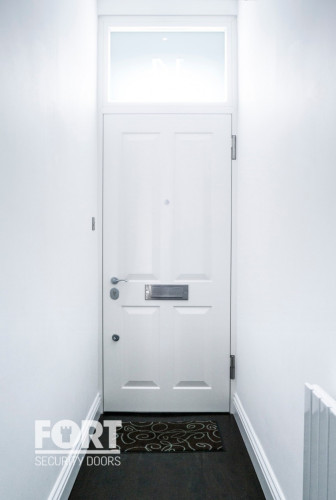 00092 Fs Security Single Front Door With Transom Inside Fsdoors Co Uk
