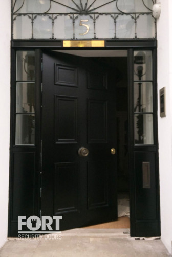 00099 Single Black Victorian 6 Panel Fs High Security Front Door Fsdoors Co Uk