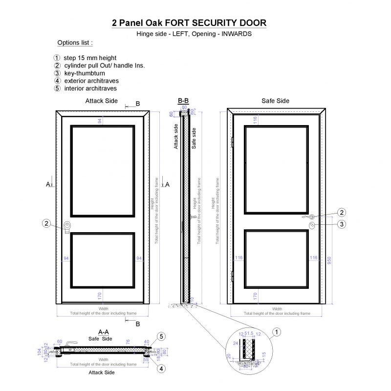 2 Panel Oak Fort Security Door Page 001