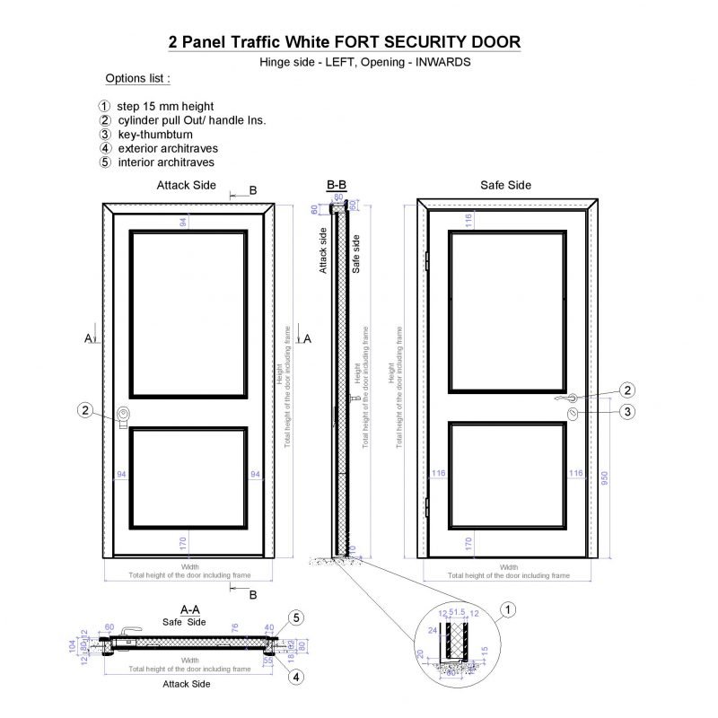 2 Panel Traffic White Fort Security Door Page 001