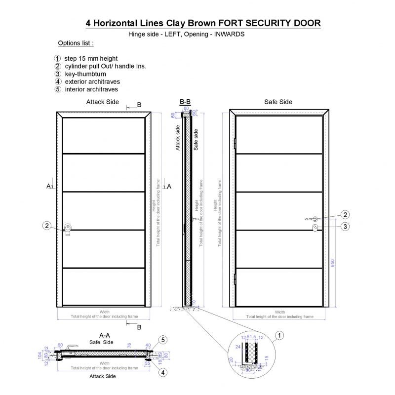 4 horizontal lines door Clay Brown