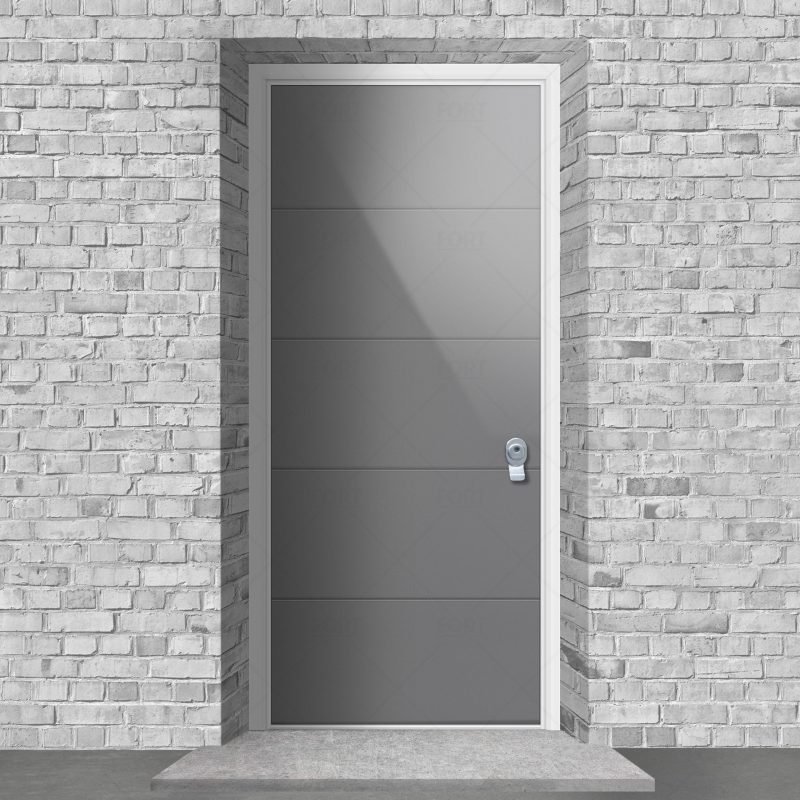 4 Horizontal Lines Signal Grey Ral 7004 By Fort Security Doors Uk