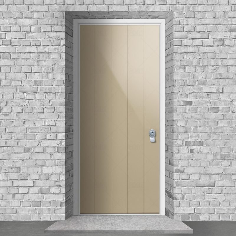 4 Vertical Lines Light Ivory Ral 1015 By Fort Security Doors Uk