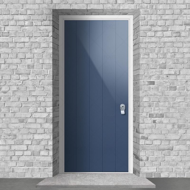 4 Vertical Lines Pigeon Blue Ral 5014 By Fort Security Doors Uk