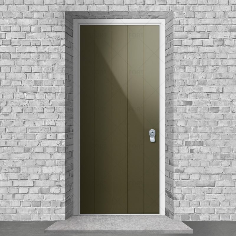 4 Vertical Lines Reed Green Ral 6013 By Fort Security Doors Uk