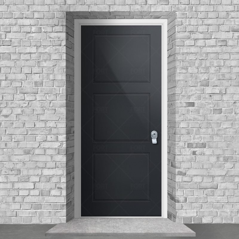 Edwardian 3 Equal Panel Anthracite Grey Ral 7016 By Fort Security Doors Uk