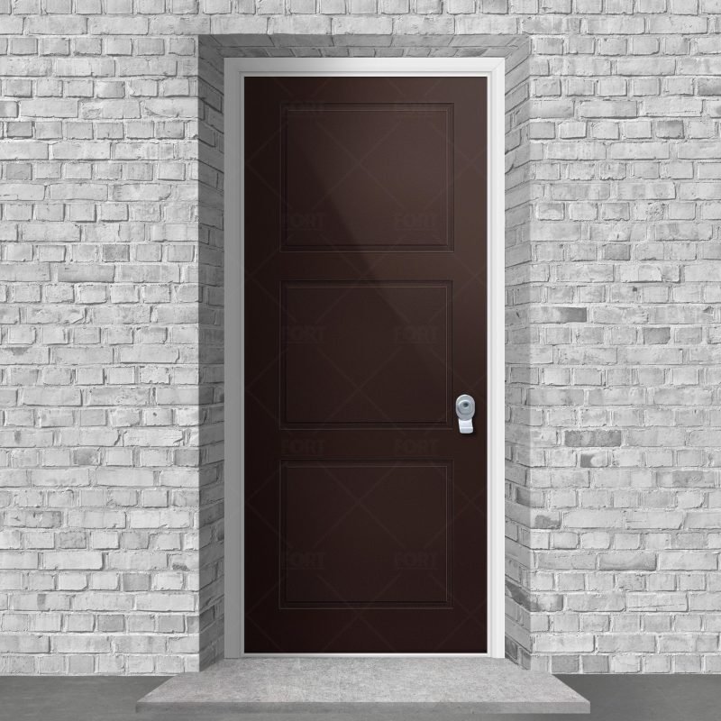 Edwardian 3 Equal Panel Chocolate Brown Ral 8017 By Fort Security Doors Uk