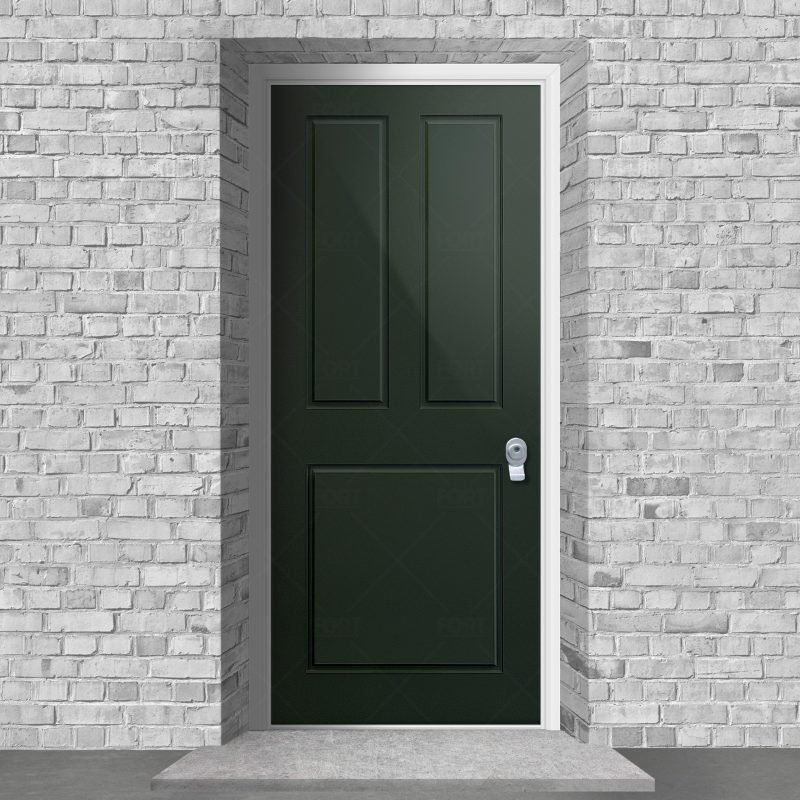 Edwardian 3 Panel Fir Green Ral 6009 By Fort Security Doors Uk