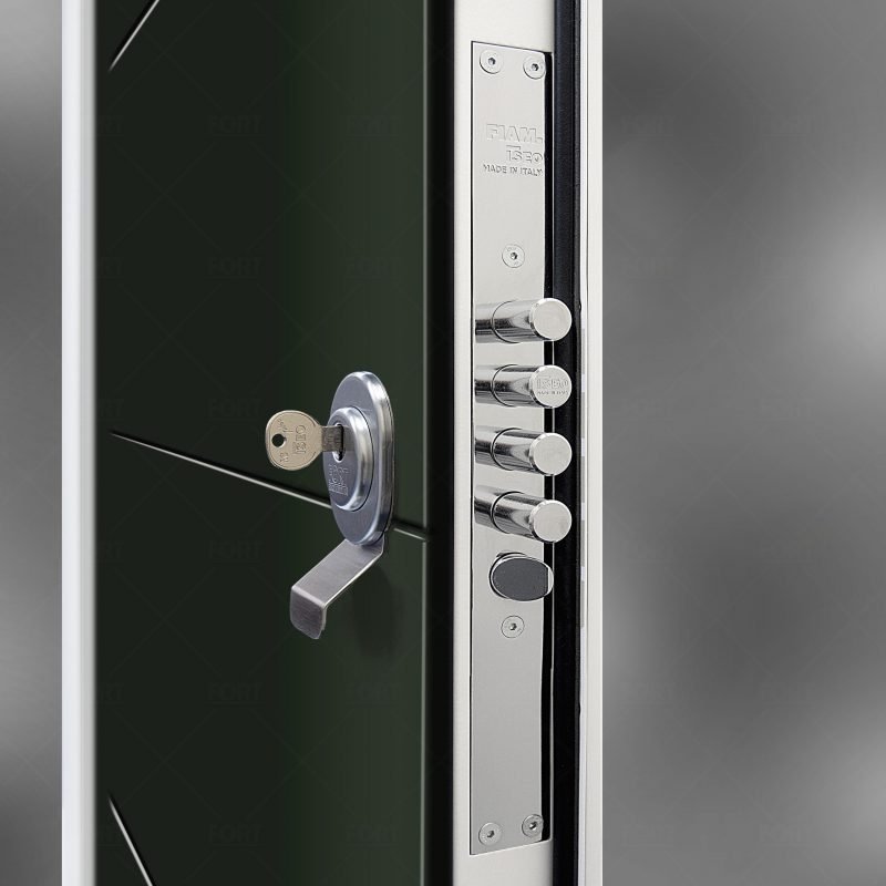 Lock System In Fir Green Ral 6009 By Fort Security Doors Uk