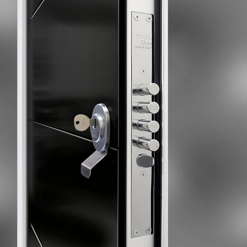 Lock System In Jet Black Ral 9005 By Fort Security Doors Uk