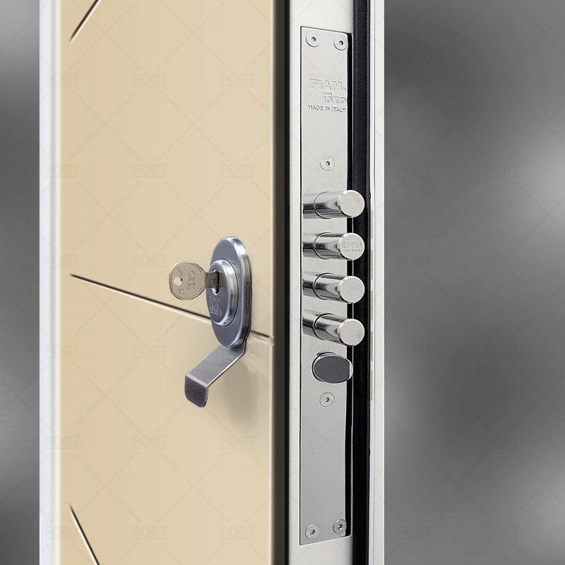 Lock System In Light Ivory Ral 1015 By Fort Security Doors Uk