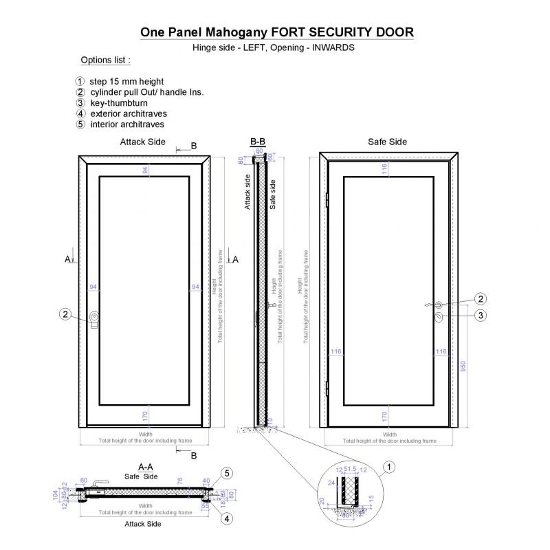 One Panel Mahogany Fort Security Door Page 001