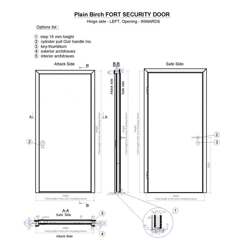 Plain Birch Fort Security Door Page 001