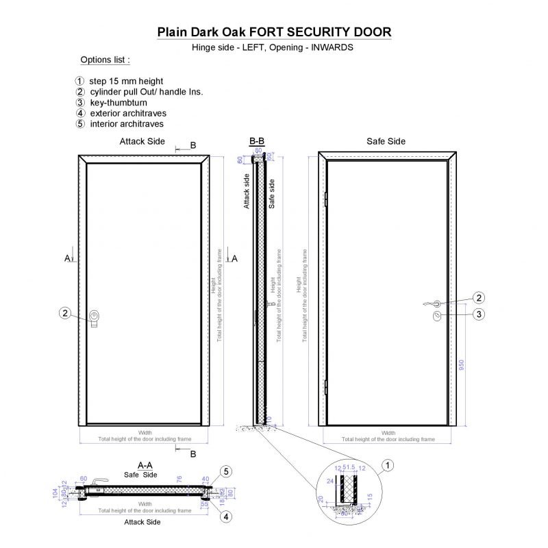 Plain Dark Oak Fort Security Door Page 001