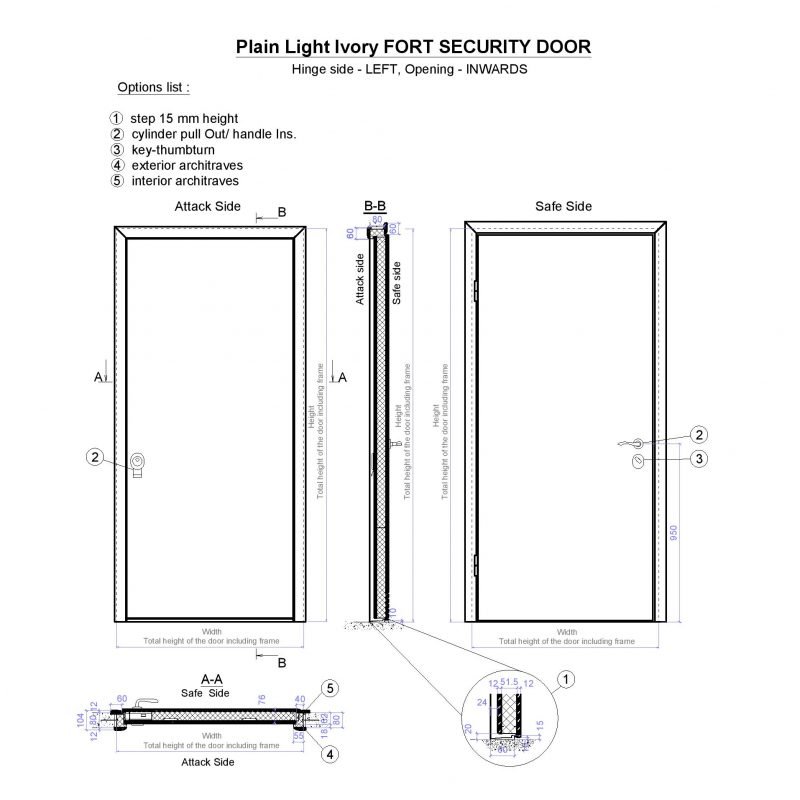 Plain Light Ivory Fort Security Door Page 001