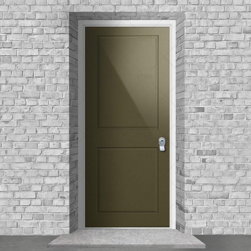 Two Panel Reed Green Ral 6013 By Fort Security Doors Uk