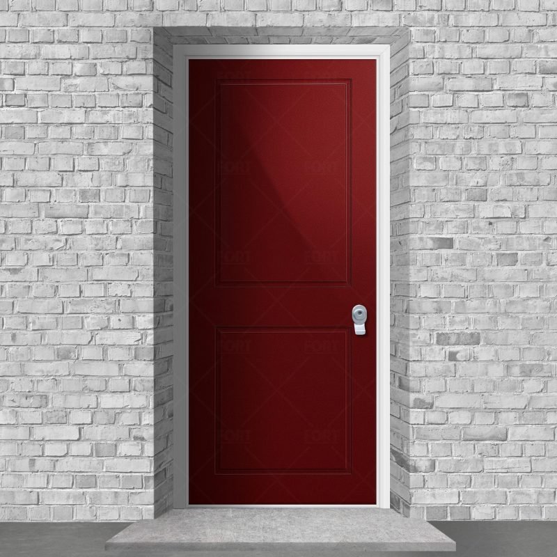 Two Panel Ruby Red Ral 3003 By Fort Security Doors Uk