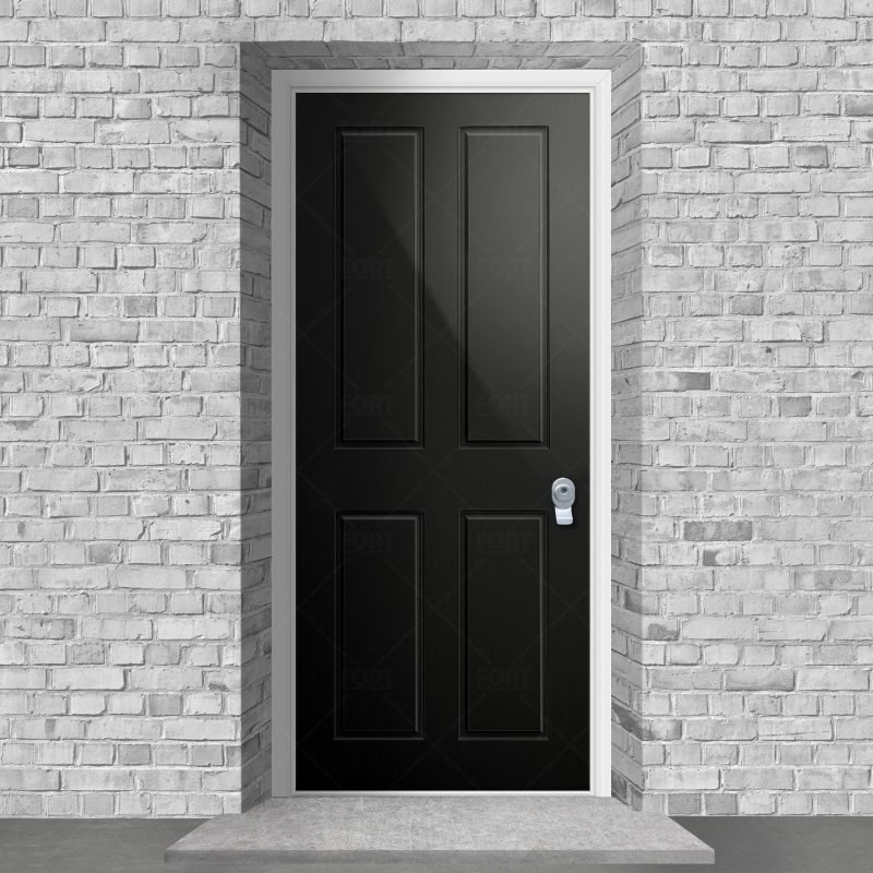 Victorian 4 Panel Jet Black Ral 9005 By Fort Security Doors Uk