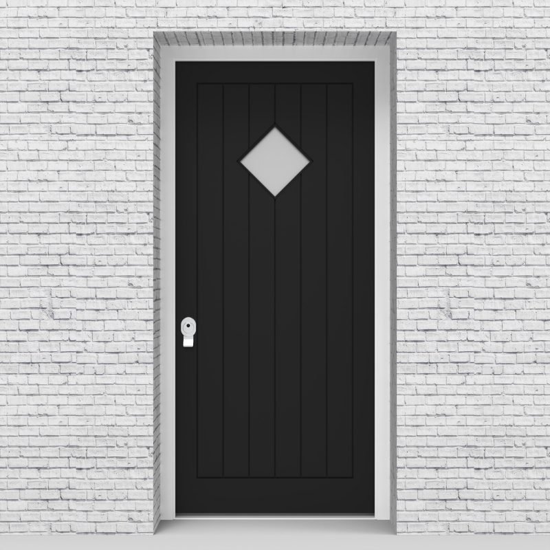 6.single 7 Vertical Lines With Diamond Pane Jet Black (ral9005)