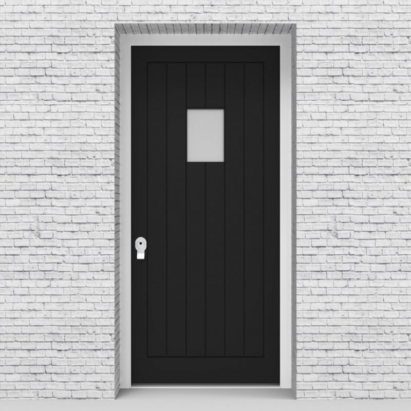 6.single 7 Vertical Lines With Rectangle Pane Jet Black (ral9005)
