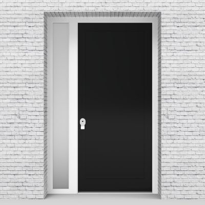 6.single Door With Left Side Panel One Panel Jet Black (ral9005)