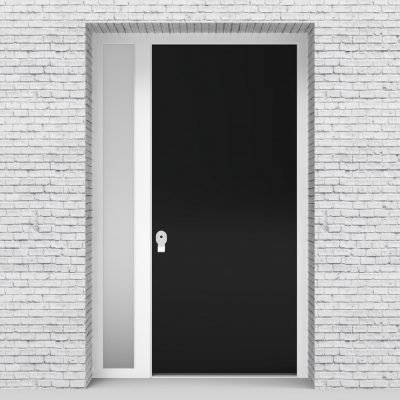 6.single Door With Left Side Panel Plain Jet Black (ral9005)