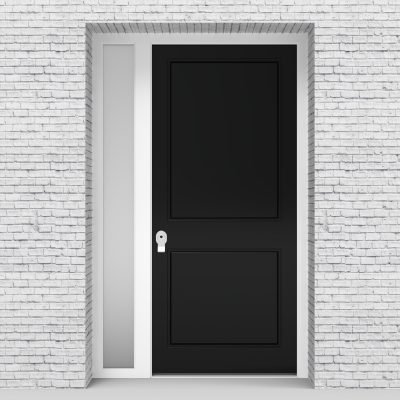 6.single Door With Left Side Panel Two Panel Jet Black (ral9005)