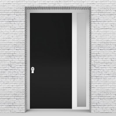 6.single Door With Right Side Panel Plain Jet Black (ral9005)