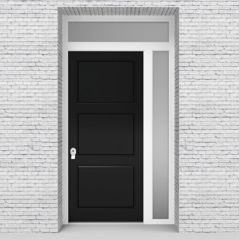 6.single Door With Right Side Panel And Transom Jet Black (ral9005)