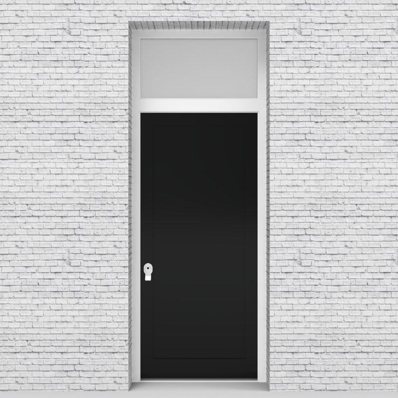 6.single Door With Transom One Panel Jet Black (ral9005)