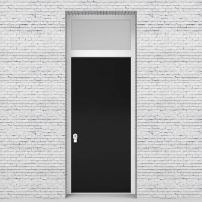 6.single Door With Transom Plain Jet Black (ral9005)