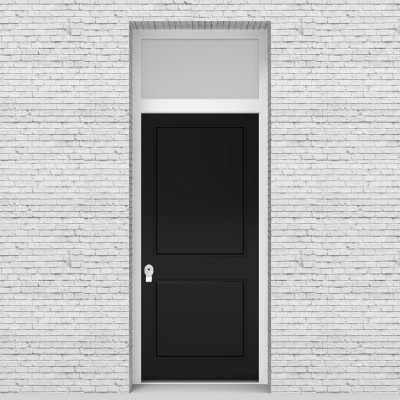 6.single Door With Transom Two Panel Jet Black (ral9005)