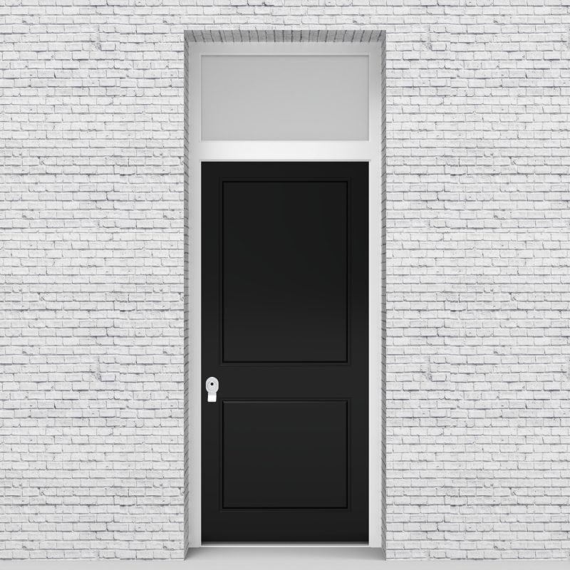 6.single Door With Transom Two Panel Jet Black (ral9005)