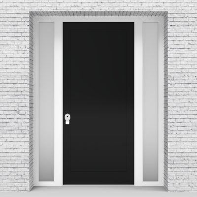 6.single Door With Two Side Panels One Panel Jet Black (ral9005)
