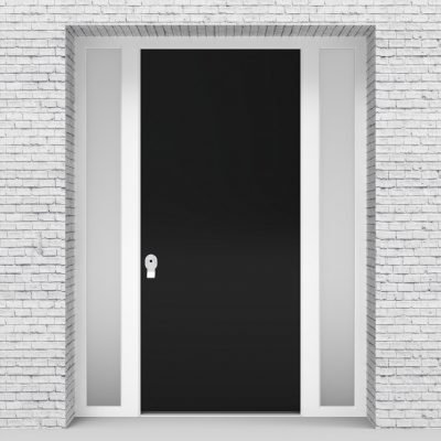 6.single Door With Two Side Panels Plain Jet Black (ral9005)