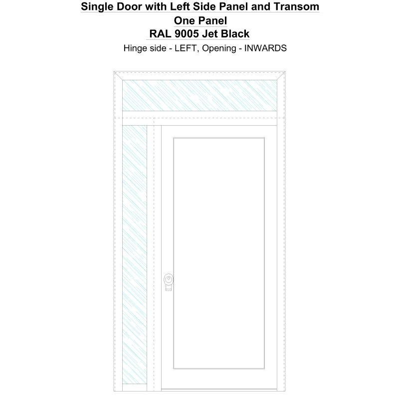 Sd1spt(left) One Panel Ral 9005 Jet Black Security Door