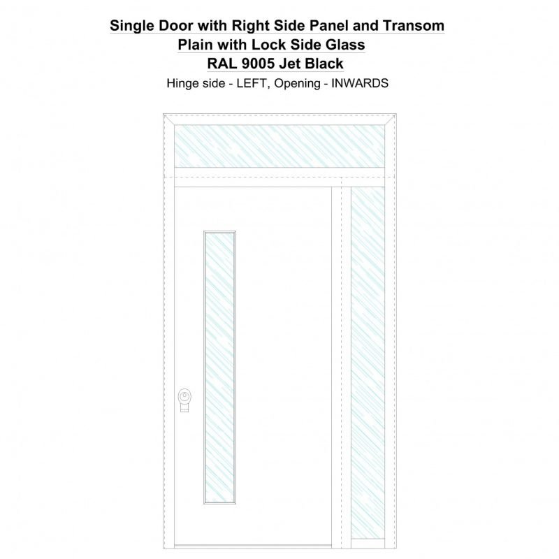 Sd1spt(right) Plain With Lock Sideral 9005 Jet Black Security Door