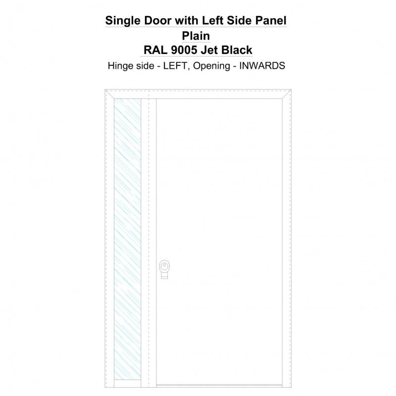 Sd1sp(left) Plain Ral 9005 Jet Black Security Door